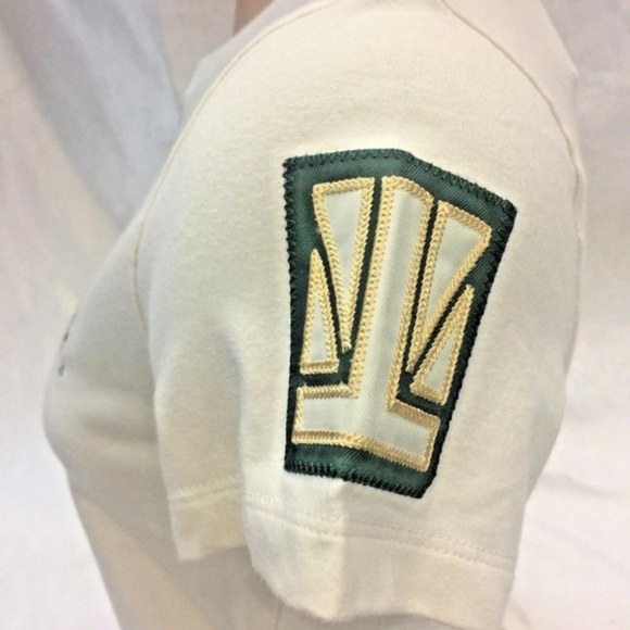 Women's Fashion Pepe Jeans Ivory | Green Tee Shirt NWT - Picture 2 of 3